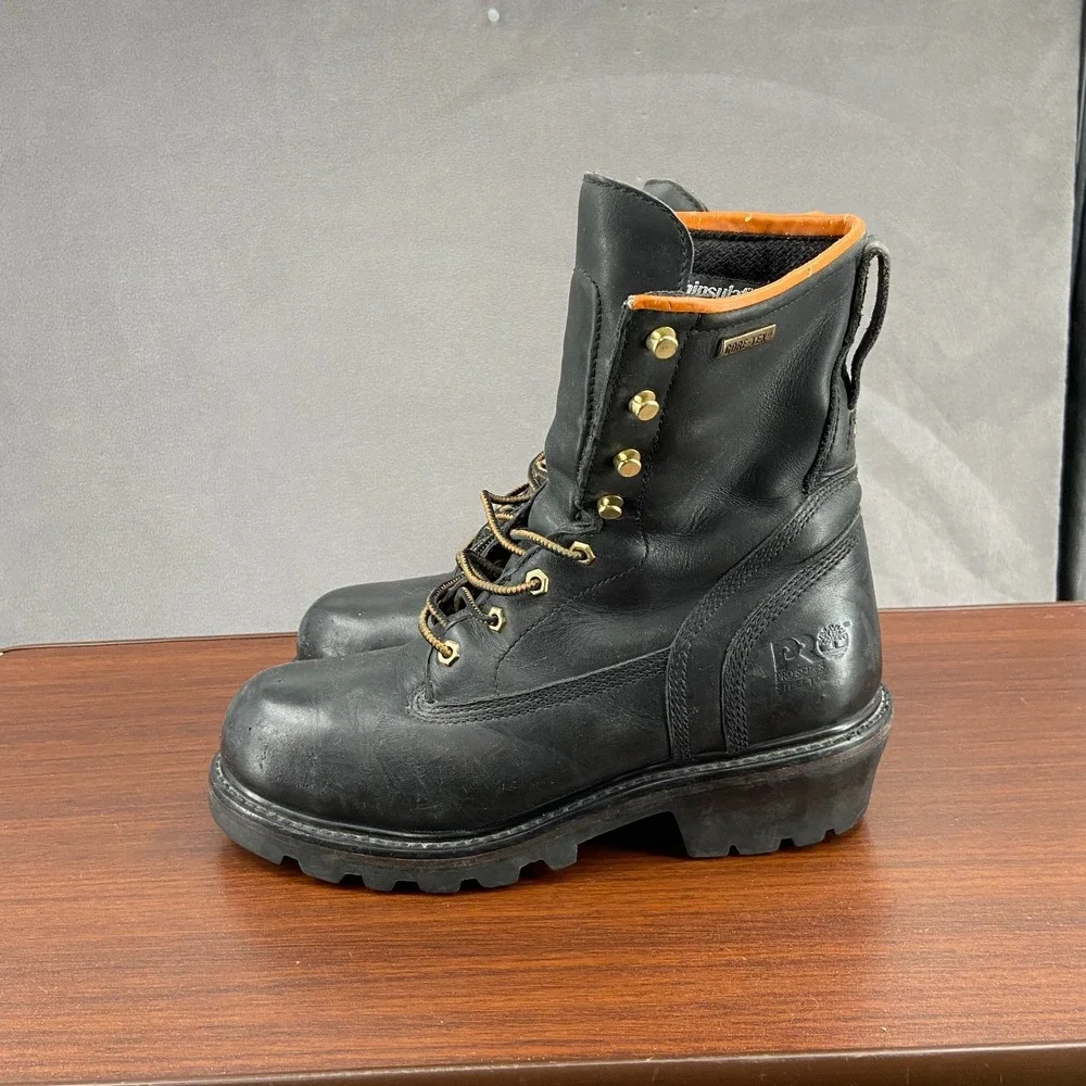 Timberland Pro Gore-Tex Mens US 9 M Work Boot Black Leather Steel Toe Combat